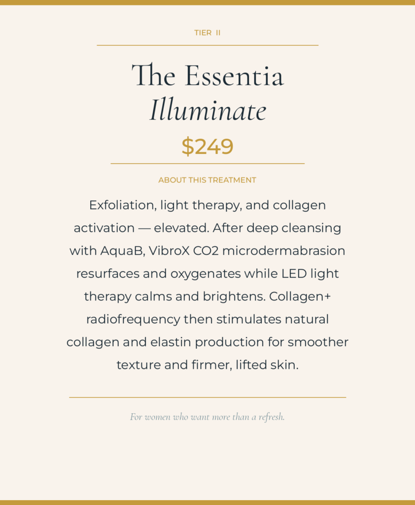 description of essentia illuminate facial