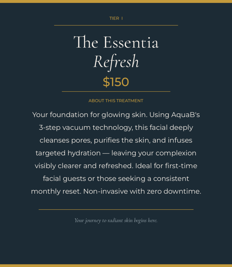 description of essentia refresh facial